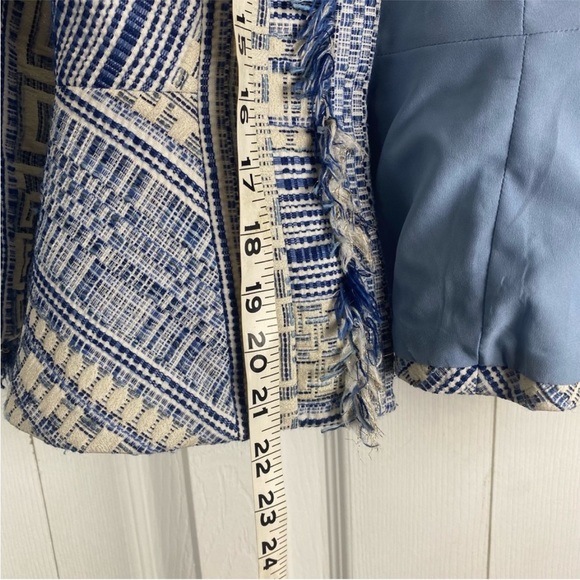 Amanda Uprichard Tweed Peplum Jacket / Blazer Aztec Design with Fringe, Revolve - Picture 5 of 8